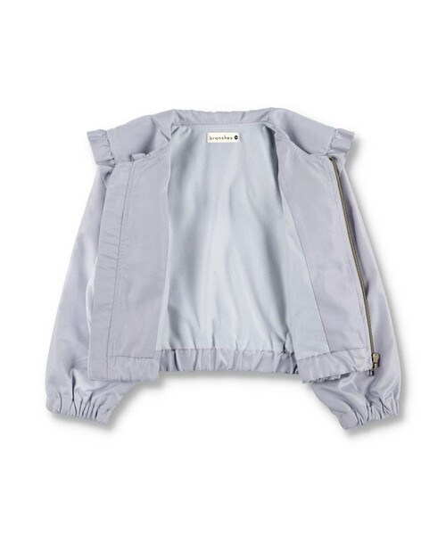 BRANSHES（ブランシェス）の「ビッグ衿ウィンドブレーカー（ナイロンジャケット・キッズ・ブラック/ラベンダー・130/110/90/100/150/120/140）」の16枚目の写真