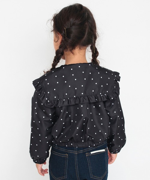 BRANSHES（ブランシェス）の「ビッグ衿ウィンドブレーカー（ナイロンジャケット・キッズ・ブラック/ラベンダー・130/110/90/100/150/120/140）」の14枚目の写真