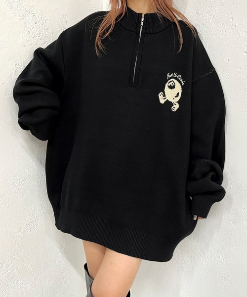 WHO'S WHO gallery(フーズフーギャラリー)の「COOPER FACTビリヤードハーフジップニット(ニット/セーター・レディース・ブラック/ブラウン/ライトグレー/チャコールグレー/アイボリー・FREE)」の19枚目の写真