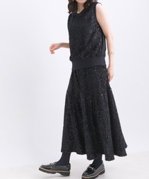 PICCIN PERLA | 【セットアップ可能】スパンコールフェザーフレアスカート(スカート)
