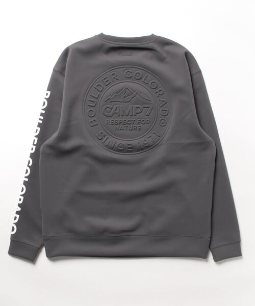 CAMP7(キャンプセブン)の「【CAMP7】バックエンボスロゴクルーネックスウェット(スウェット・メンズ・オリーブ/ダークグレー/オフホワイト・L/S/M/XL)」の4枚目の写真