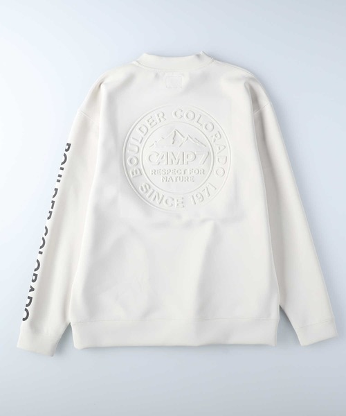 CAMP7(キャンプセブン)の「【CAMP7】バックエンボスロゴクルーネックスウェット(スウェット・メンズ・オリーブ/ダークグレー/オフホワイト・L/S/M/XL)」の5枚目の写真