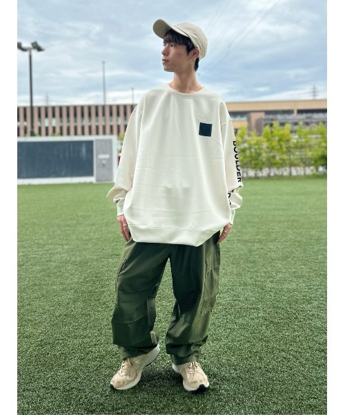 CAMP7(キャンプセブン)の「【CAMP7】バックエンボスロゴクルーネックスウェット(スウェット・メンズ・オリーブ/ダークグレー/オフホワイト・L/S/M/XL)」の19枚目の写真