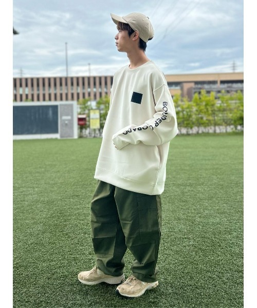 CAMP7(キャンプセブン)の「【CAMP7】バックエンボスロゴクルーネックスウェット(スウェット・メンズ・オリーブ/ダークグレー/オフホワイト・L/S/M/XL)」の18枚目の写真