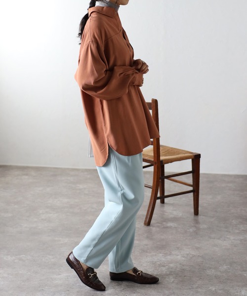 COMMRE（コムル）の「ハイウエストタックパンツ（その他パンツ・レディース・ブラック/アイボリー/サックスブルー・FREE）」の18枚目の写真