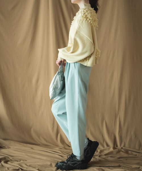 COMMRE（コムル）の「ハイウエストタックパンツ（その他パンツ・レディース・ブラック/アイボリー/サックスブルー・FREE）」の21枚目の写真