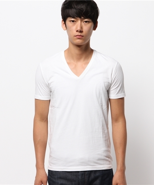 NO ID.（ノーアイディ）の「C度詰天竺半袖V/N-Tシャツ（Tシャツ/カットソー・メンズ・ブラック/ホワイト・1/2）」の6枚目の写真