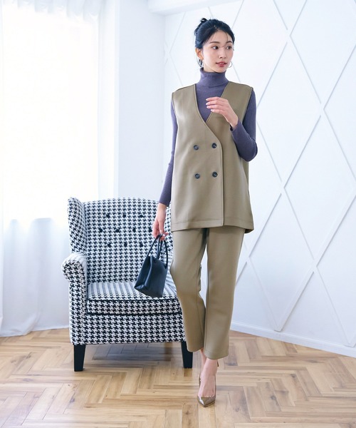 coca(coca)(コカ)の「ダンボールニットグッドテーパードパンツ(スウェットパンツ・レディース・ベージュ/ブラック・M/L)」の10枚目の写真