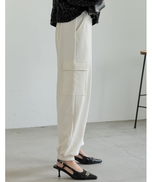 Re:EDIT（リエディ）の「[低身長/高身長サイズ有][イージーケア]とろみダンボールカーゴパンツ（カーゴパンツ・レディース・ホワイト/グレー/ブラック・SHORT/MEDIUM/TALL/LARGE）」の19枚目の写真