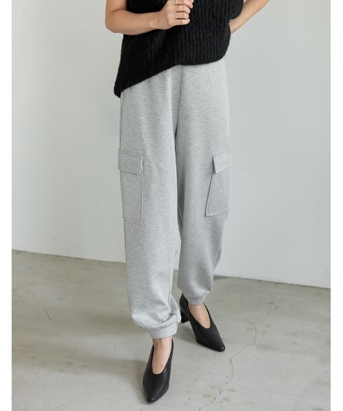 Re:EDIT（リエディ）の「[低身長/高身長サイズ有][イージーケア]とろみダンボールカーゴパンツ（カーゴパンツ・レディース・ホワイト/グレー/ブラック・SHORT/MEDIUM/TALL/LARGE）」の11枚目の写真