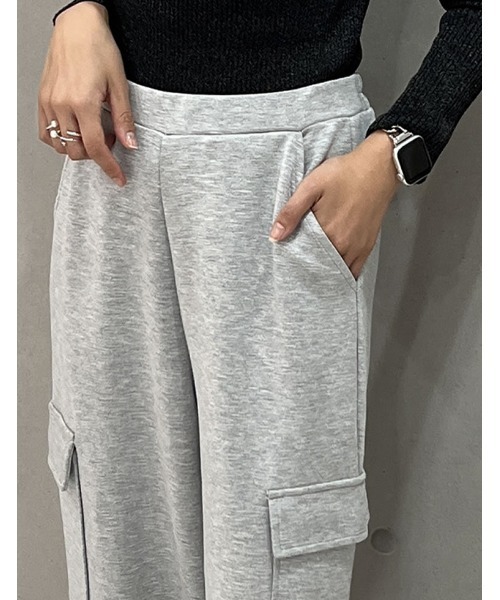 Re:EDIT（リエディ）の「[低身長/高身長サイズ有][イージーケア]とろみダンボールカーゴパンツ（カーゴパンツ・レディース・ホワイト/グレー/ブラック・SHORT/MEDIUM/TALL/LARGE）」の8枚目の写真