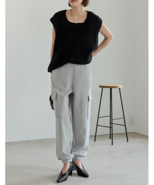 Re:EDIT（リエディ）の「[低身長/高身長サイズ有][イージーケア]とろみダンボールカーゴパンツ（カーゴパンツ・レディース・ホワイト/グレー/ブラック・SHORT/MEDIUM/TALL/LARGE）」の16枚目の写真