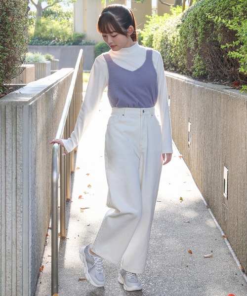 Honeys（ハニーズ）の「ストレートデニムパンツ（股下６４ｃｍ）（デニムパンツ・レディース・ブルー/ブラック/アイボリー・L/LL/S/SS/M）」の5枚目の写真