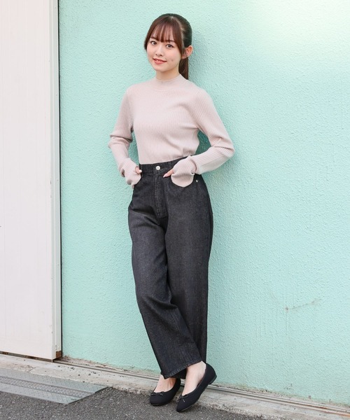 Honeys（ハニーズ）の「ストレートデニムパンツ（股下６４ｃｍ）（デニムパンツ・レディース・ブルー/ブラック/アイボリー・L/LL/S/SS/M）」の8枚目の写真