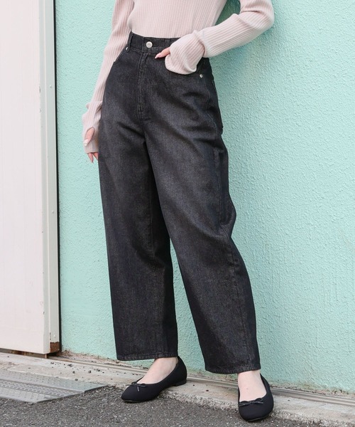 Honeys（ハニーズ）の「ストレートデニムパンツ（股下６４ｃｍ）（デニムパンツ・レディース・ブルー/ブラック/アイボリー・L/LL/S/SS/M）」の9枚目の写真