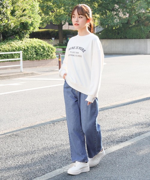 Honeys（ハニーズ）の「ストレートデニムパンツ（股下６４ｃｍ）（デニムパンツ・レディース・ブルー/ブラック/アイボリー・L/LL/S/SS/M）」の11枚目の写真