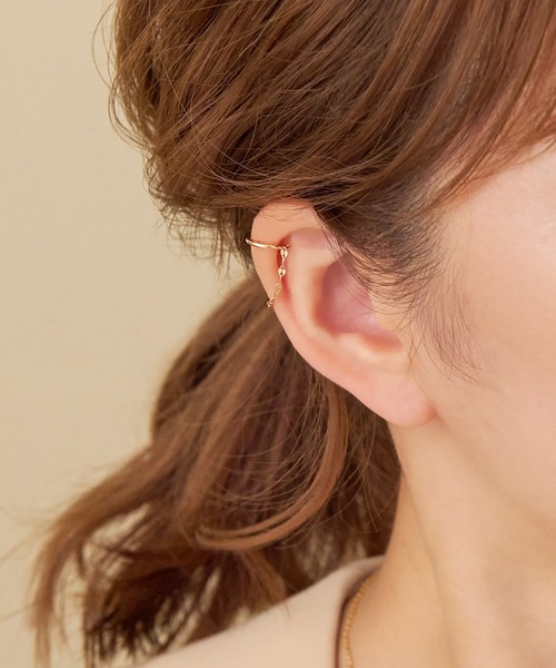 Phoebe（フィービィー）の「シトラスペタルチェーンイヤーカフ（イヤーカフ・レディース・ピンクゴールド/イエローゴールド・FREE）」の6枚目の写真