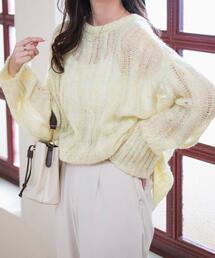 WEGO | WEGO/【24年春夏新作】ケーブルメッシュメランジニット(ニット/セーター)