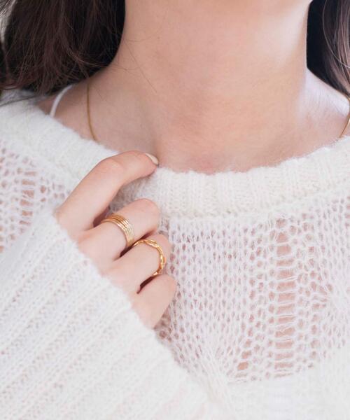 WEGO（ウィゴー）の「WEGO/ケーブルメッシュメランジニット（ニット/セーター・レディース・アイボリー/イエロー/サックスブルー・FREE）」の7枚目の写真