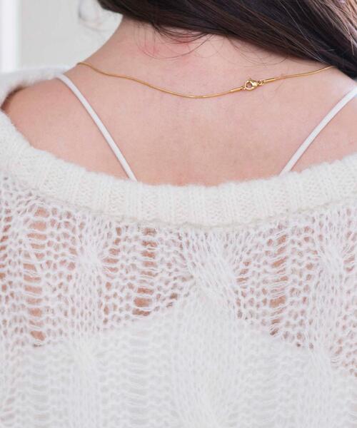 WEGO（ウィゴー）の「WEGO/ケーブルメッシュメランジニット（ニット/セーター・レディース・アイボリー/イエロー/サックスブルー・FREE）」の9枚目の写真