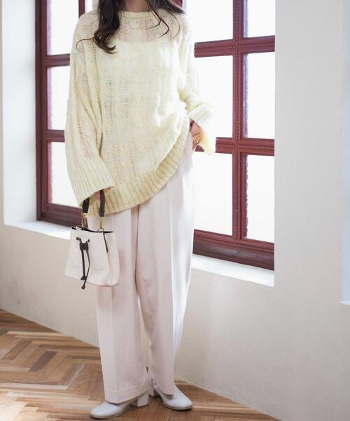 WEGO（ウィゴー）の「WEGO/ケーブルメッシュメランジニット（ニット/セーター・レディース・アイボリー/イエロー/サックスブルー・FREE）」の18枚目の写真