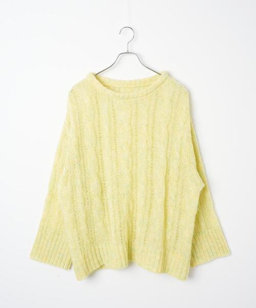 WEGO（ウィゴー）の「WEGO/ケーブルメッシュメランジニット（ニット/セーター・レディース・アイボリー/イエロー/サックスブルー・FREE）」の21枚目の写真