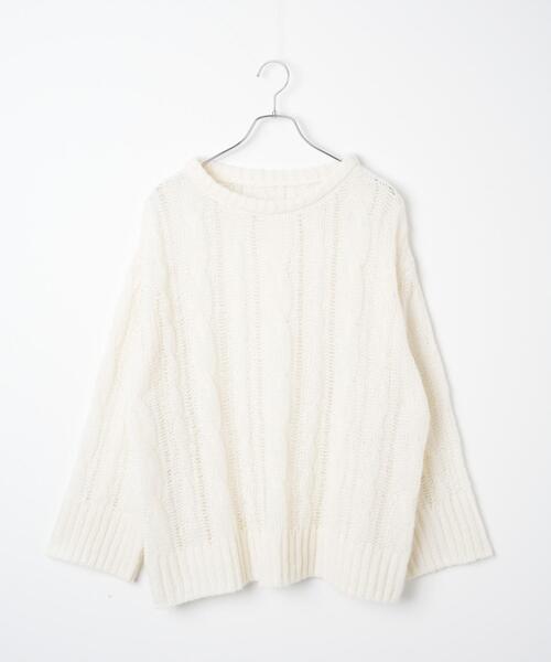 WEGO（ウィゴー）の「WEGO/ケーブルメッシュメランジニット（ニット/セーター・レディース・アイボリー/イエロー/サックスブルー・FREE）」の19枚目の写真