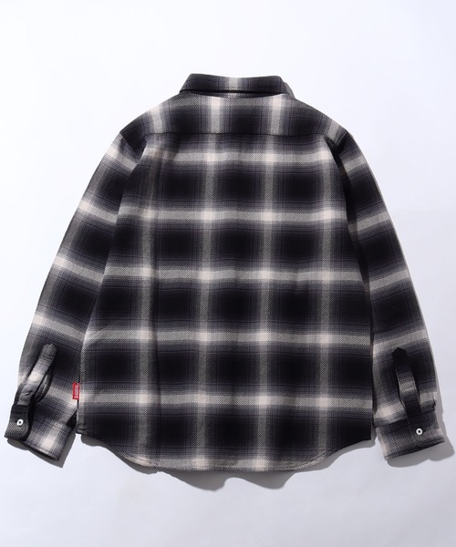 Healthknit(ヘルスニット)の「【Healthknit/ヘルスニット】ネルチェック ロングスリーブ レギュラーカラー ワンポイントルーズシャツ(シャツ/ブラウス・メンズ・ブラック/レッド・M/L/XL)」の4枚目の写真
