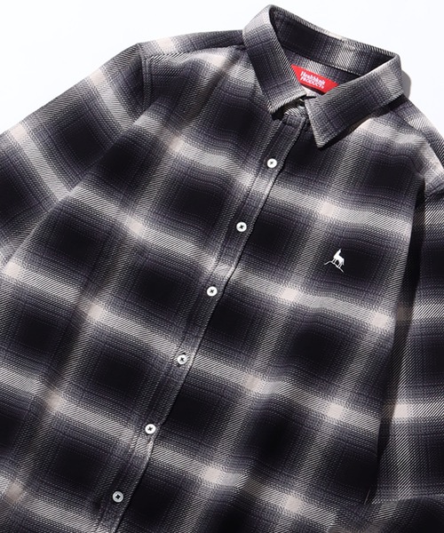 Healthknit(ヘルスニット)の「【Healthknit/ヘルスニット】ネルチェック ロングスリーブ レギュラーカラー ワンポイントルーズシャツ(シャツ/ブラウス・メンズ・ブラック/レッド・M/L/XL)」の6枚目の写真