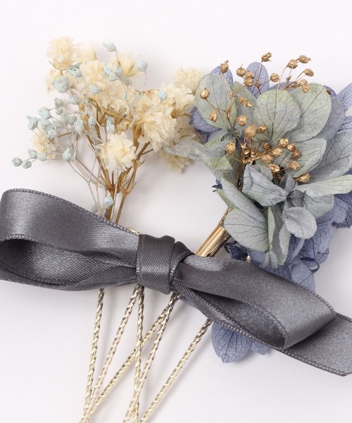 GLOBAL WORK(グローバルワーク)の「MADE IN JAPANドライフラワーリボンUピン/993088(ヘアピン・レディース・ホワイト/ライトブルー/パープル系その他2・FREE)」の8枚目の写真