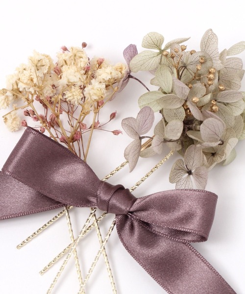 GLOBAL WORK(グローバルワーク)の「MADE IN JAPANドライフラワーリボンUピン/993088(ヘアピン・レディース・ホワイト/ライトブルー/パープル系その他2・FREE)」の9枚目の写真