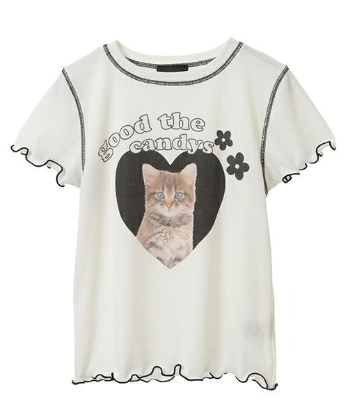 Candy Stripper（キャンディストリッパー）の「GOOD THE CANDYS RIB トップス（Tシャツ/カットソー・レディース・ピンク/オフホワイト/ブラック・2）」の4枚目の写真