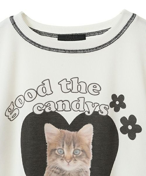 Candy Stripper（キャンディストリッパー）の「GOOD THE CANDYS RIB トップス（Tシャツ/カットソー・レディース・ピンク/オフホワイト/ブラック・2）」の6枚目の写真