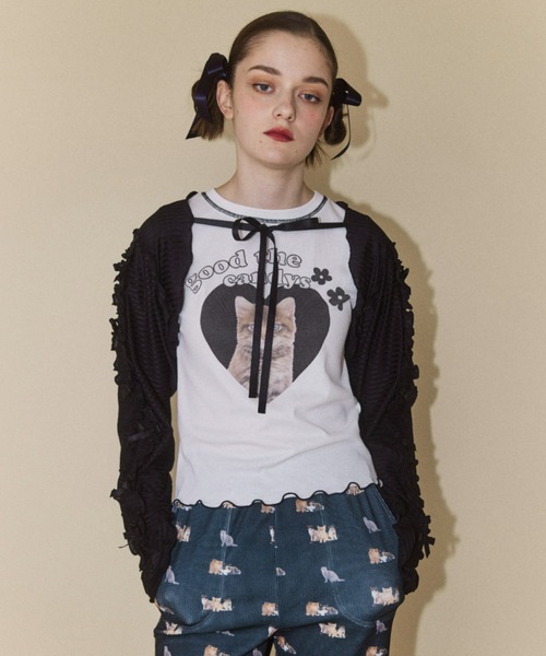 Candy Stripper（キャンディストリッパー）の「GOOD THE CANDYS RIB トップス（Tシャツ/カットソー・レディース・ピンク/オフホワイト/ブラック・2）」の11枚目の写真