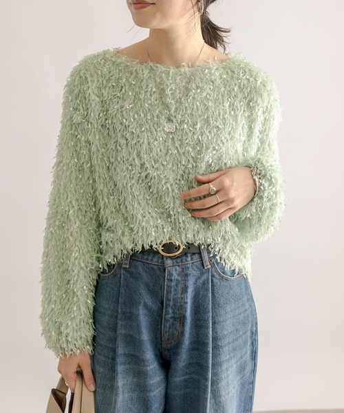 RIVE DROITE（リヴドロワ）の「フェザーブラウス（シャツ/ブラウス・レディース・グリーン/アイボリー・FREE）」の9枚目の写真