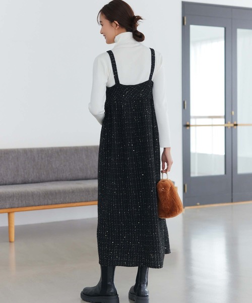 fifth(フィフス)の「ツイードキャミワンピース(ワンピース・レディース・ブラック・M)」の4枚目の写真
