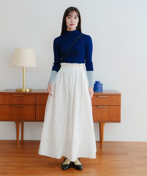 LIENCOEUR(リアンクール)の「バイカラーハイネックトップス(ニット/セーター・レディース・ライトブルー/ブラック/ネイビー・FREE)」の20枚目の写真