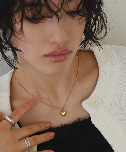 Aunt Marie's（アントマリーズ）の「ドットチェーンハートネックレス/ステンレススチール（ネックレス・レディース・シルバー/ゴールド・FREE）」の15枚目の写真