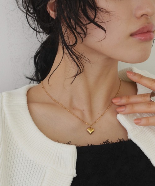 Aunt Marie's（アントマリーズ）の「ドットチェーンハートネックレス/ステンレススチール（ネックレス・レディース・シルバー/ゴールド・FREE）」の9枚目の写真