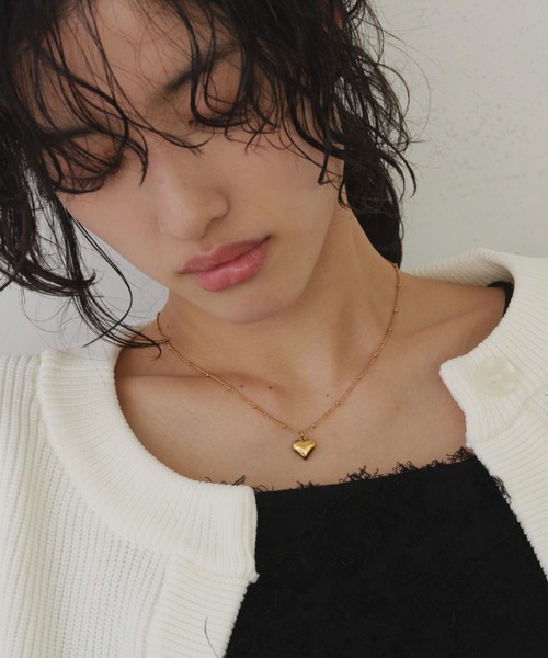 Aunt Marie's（アントマリーズ）の「ドットチェーンハートネックレス/ステンレススチール（ネックレス・レディース・シルバー/ゴールド・FREE）」の8枚目の写真