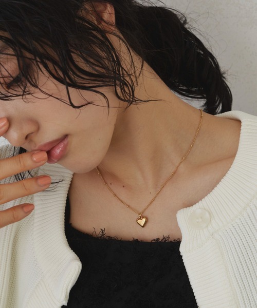 Aunt Marie's（アントマリーズ）の「ドットチェーンハートネックレス/ステンレススチール（ネックレス・レディース・シルバー/ゴールド・FREE）」の13枚目の写真
