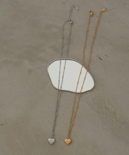 Aunt Marie's（アントマリーズ）の「ドットチェーンハートネックレス/ステンレススチール（ネックレス・レディース・シルバー/ゴールド・FREE）」の5枚目の写真