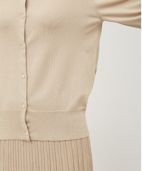 Mila Owen（ミラオーウェン）の「【WEB限定カラー】SET UPラメニットクルーネックカーディガン（カーディガン/ボレロ・レディース・グリーン/ピンク/ベージュ/ブラック/アイボリー/ライトブルー・0/1）」の12枚目の写真