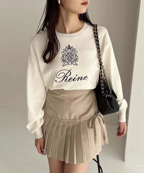 one after another NICE CLAUP(ワンアフターアナザーナイスクラップ)の「ロゴ刺繍ニットプルオーバー(ニット/セーター・レディース・オフホワイト/ブルー/ブラック/ホワイト×ブラック・FREE)」の9枚目の写真