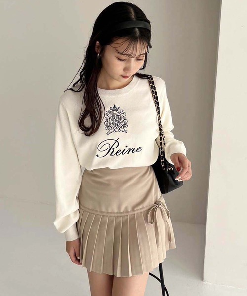 one after another NICE CLAUP(ワンアフターアナザーナイスクラップ)の「ロゴ刺繍ニットプルオーバー(ニット/セーター・レディース・オフホワイト/ブルー/ブラック/ホワイト×ブラック・FREE)」の19枚目の写真