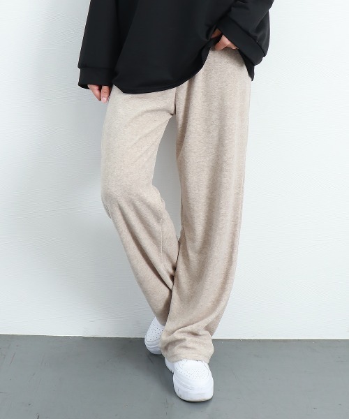 Miniministore（ミニミニストア）の「セミワイドパンツ 秋冬ルームウェア 韓国（スウェットパンツ・レディース・グレー/ブラック/ベージュ/ピンク/ホワイト・L/M/XL）」の8枚目の写真