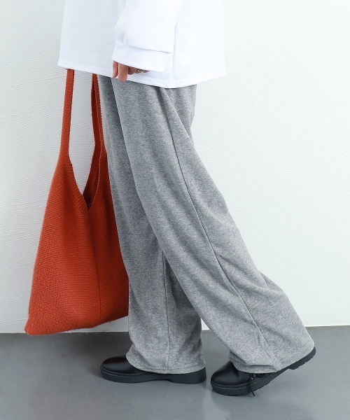 Miniministore（ミニミニストア）の「セミワイドパンツ 秋冬ルームウェア 韓国（スウェットパンツ・レディース・グレー/ブラック/ベージュ/ピンク/ホワイト・L/M/XL）」の17枚目の写真