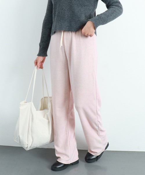 Miniministore（ミニミニストア）の「セミワイドパンツ 秋冬ルームウェア 韓国（スウェットパンツ・レディース・グレー/ブラック/ベージュ/ピンク/ホワイト・L/M/XL）」の21枚目の写真