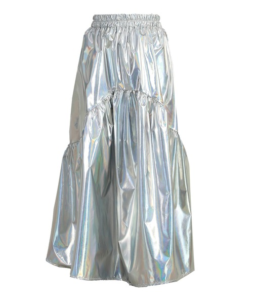 DAY CLOSET（デイ クローゼット）の「【ロング丈/コーデ冴えわたる光沢感】ラウンド切替ティアードメタリックフレアスカート レディース（スカート・レディース・ブラック/シルバー・M/L）」の18枚目の写真