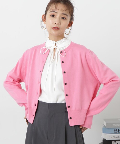 N.(N. Natural Beauty Basic)(エヌエヌナチュラルビューティーベーシック)の「◆コンパクトカーディガン(カーディガン/ボレロ・レディース・グリーン/ピンク/ブラック系その他・MEDIUM)」の12枚目の写真